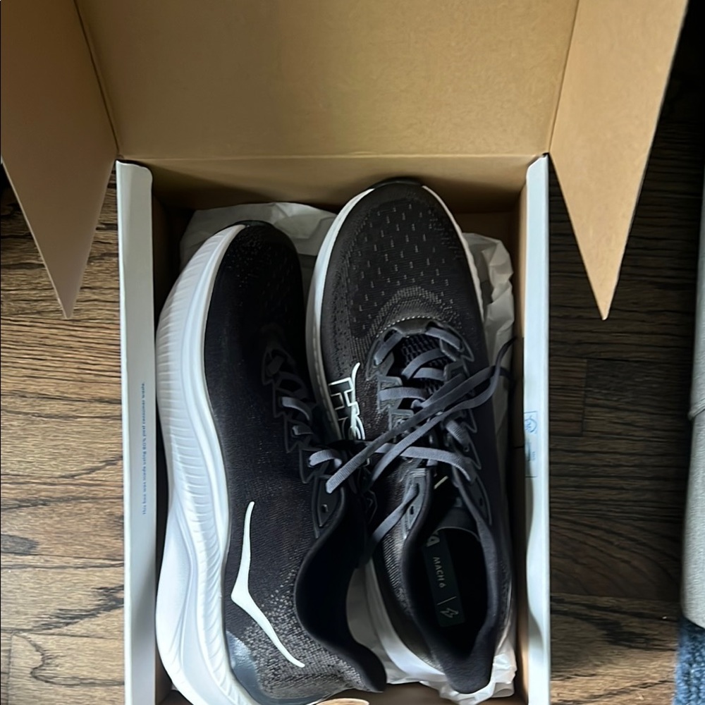 Hoka Black and White Running Shoes